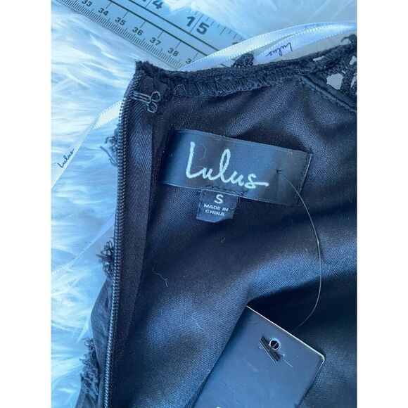 Lulu’s Lust Or Love Black Swiss Dot Dress small  Embroidered Lace Goth - Picture 7 of 12